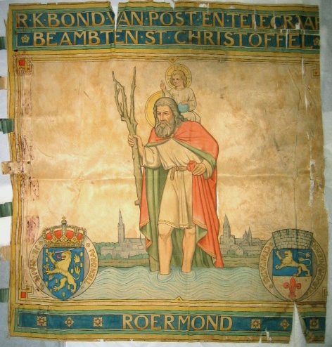 Vaandel van de R.K. Bond van Post en Telegraaf Beambten St. Christoffel